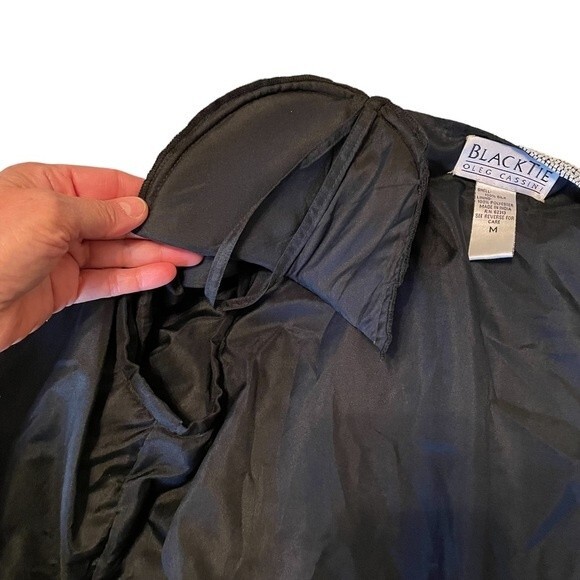 Oleg Cassini Black Tie Women's Party Wedding Formal Jacket Size Medium - Picture 5 of 9